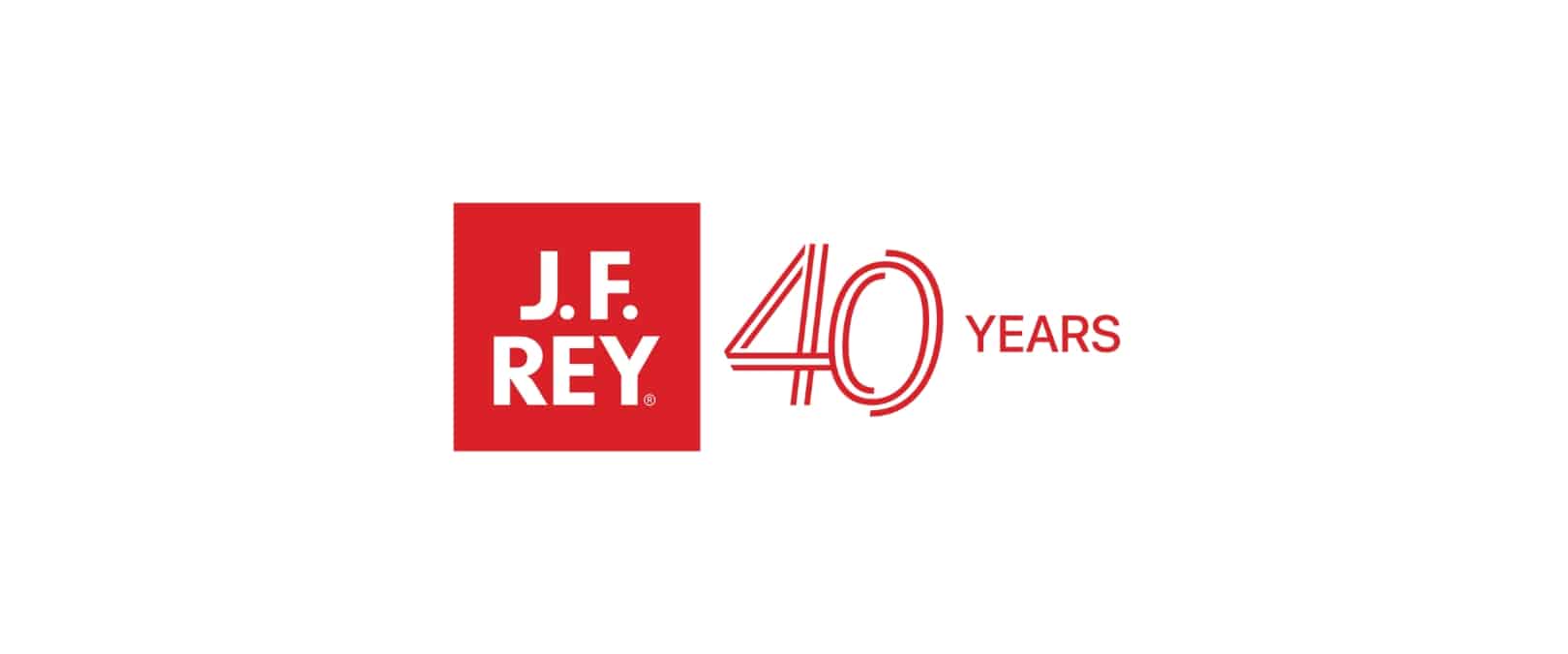 JF Rey 40 year anniversary logo 2025
